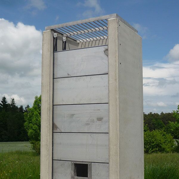Ablaufregelwerk mit Alubohlen und Bodenplatte